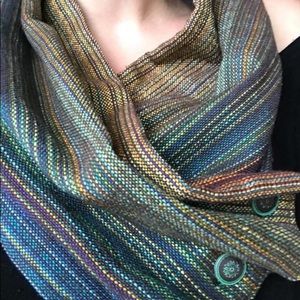 Gorgeous handwoven wrap cowl scarf-LIEF Peacock